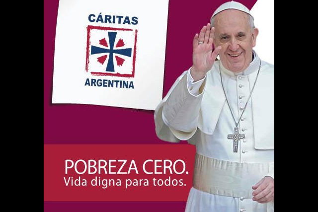 Foto Cáritas Argentina en su campaña Pobreza Cero