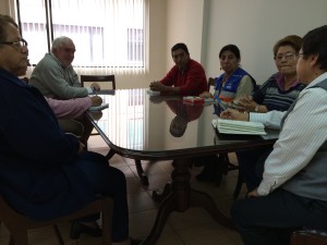 En las oficinas de Cáritas Ecuador.