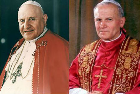 Juan XXIII y Juan Pablo II.