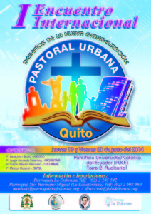 Afiche del encuentro de Pastoral Urbana.